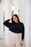 کراپ زنانه ژاکارد